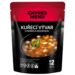 Kuřecí vývar s masem a zeleninou Expres menu 2 porce